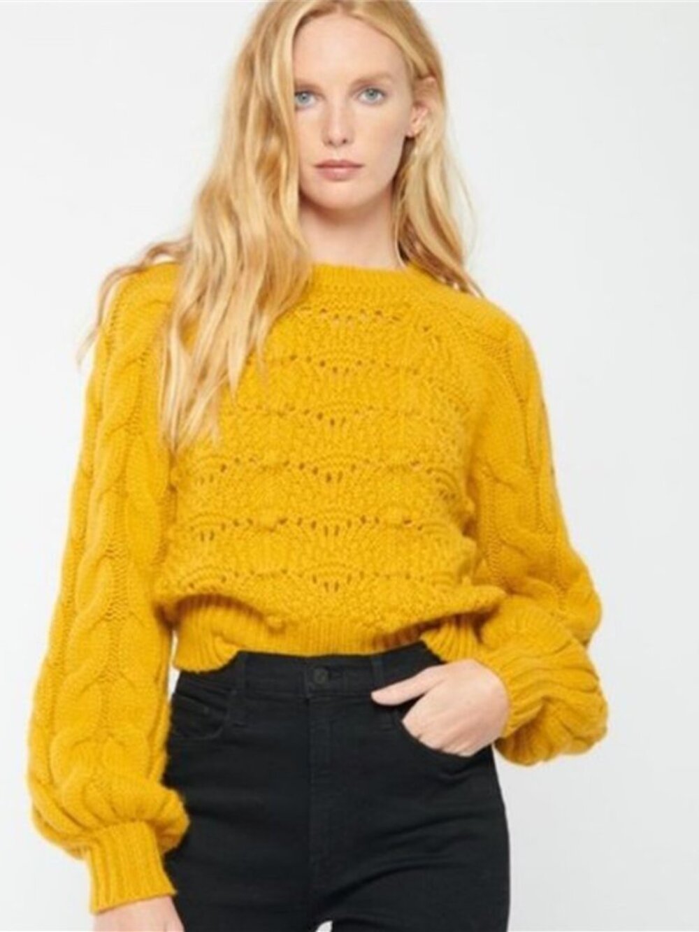 Mother The Bell Sleeve Crop Sweater Falling Hard